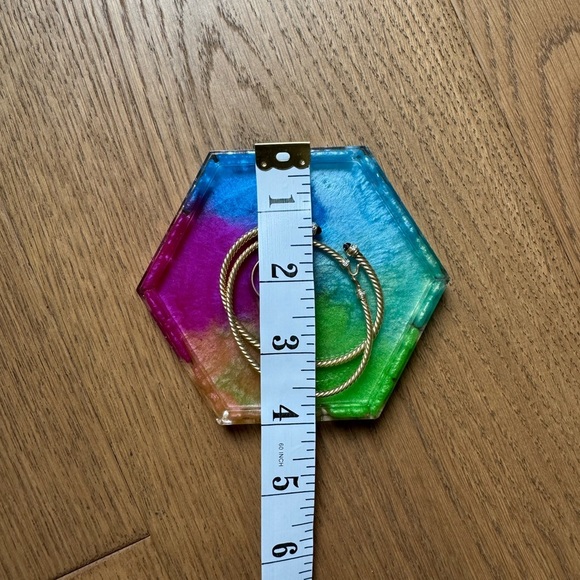 Acrylic Epoxy Jewelry Catchall Tray - Rainbow Metallic - 4” x 4.5” - Custom Made - Picture 8 of 8